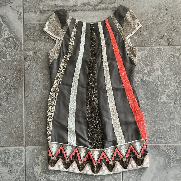 All Saints Aztec Dazzle Spitalfields Sequin Dress Size 10 - Picture 4 of 12